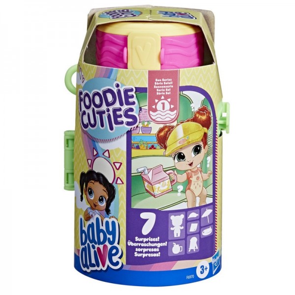 MUÑECA BABY ALIVE FOODIE CUTIES SORPRESA EN ESTUCHE ESTILO BIBERÓN