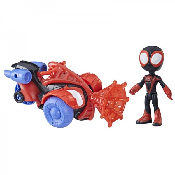 FIGURA DE ACCIÓN SPIDEY AND FRIENDS MILES MORALES SPIDER-MAN, SET TECNO-MOTO