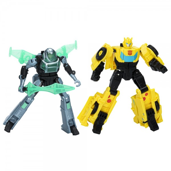 FIGURA DE ACCIÓN TRANSFORMERS EARTHSPARK CYBER-COMBINER BUMBLEBEE Y MO MALTO
