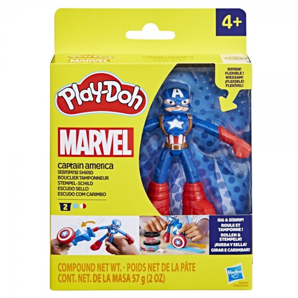 MASAS PLAY DOH MARVEL CAPITÁN AMÉRICA ESCUDO SELLO