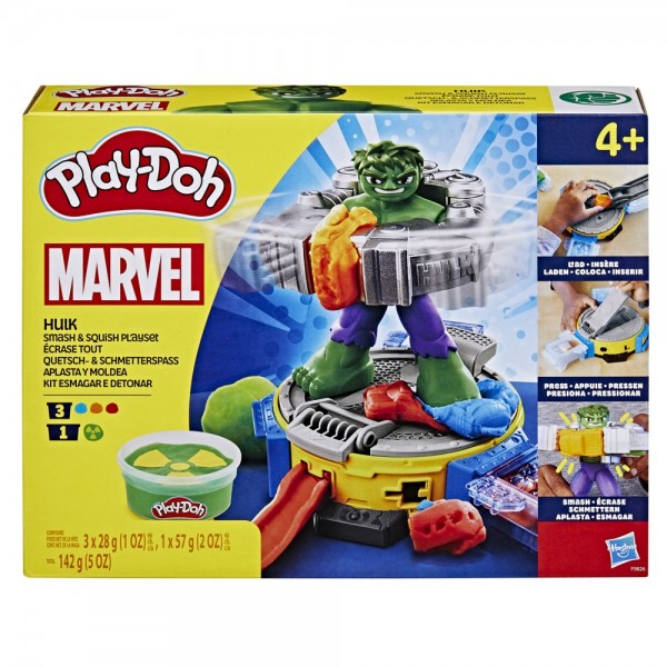 MASAS PLAY DOH MARVEL HULK APLASTA Y MOLDEA