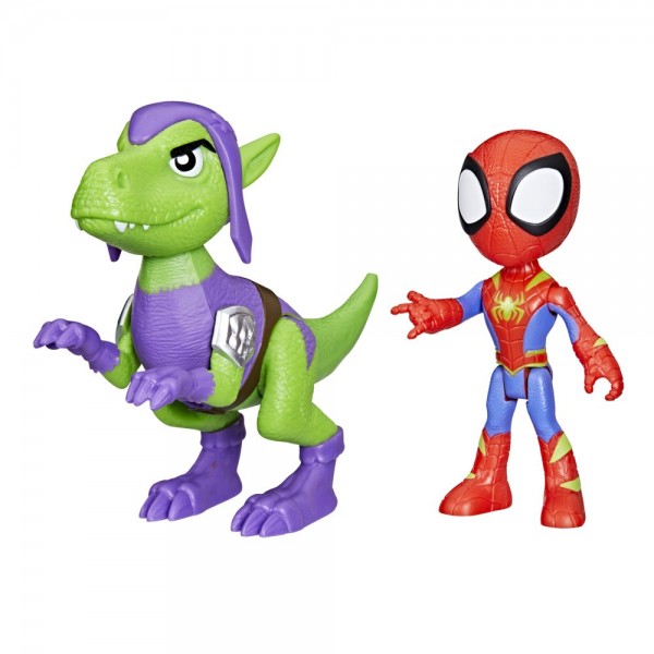 FIGURA DE ACCIÓN SPIDEY & HIS AMAZING FRIENDS DINO-WEBS SPIDEY Y GOBLIN RAPTOR