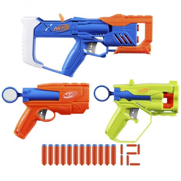 LANZADOR NERF N SERIES PACK TRIPLE ACCIÓN