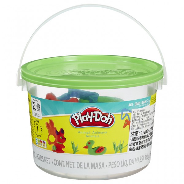MASAS PLAY-DOH MINI CUBO DE ANIMALES