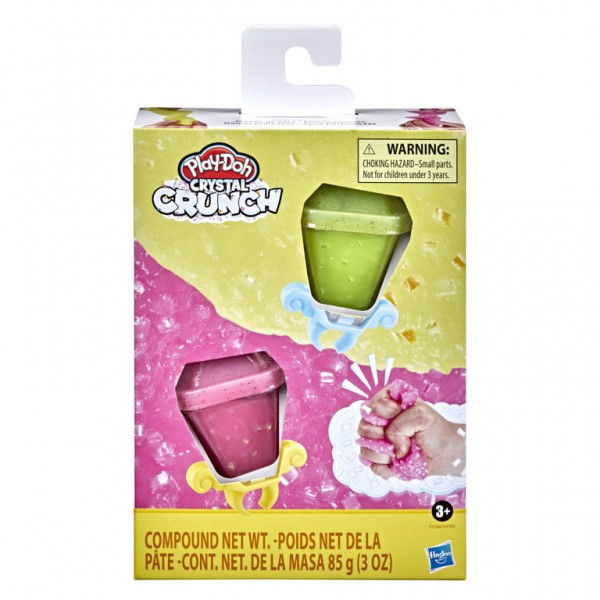 MASA PLAY DOH CRYSTAL CRUNCH 2 UNID AMARILLO ROSADO