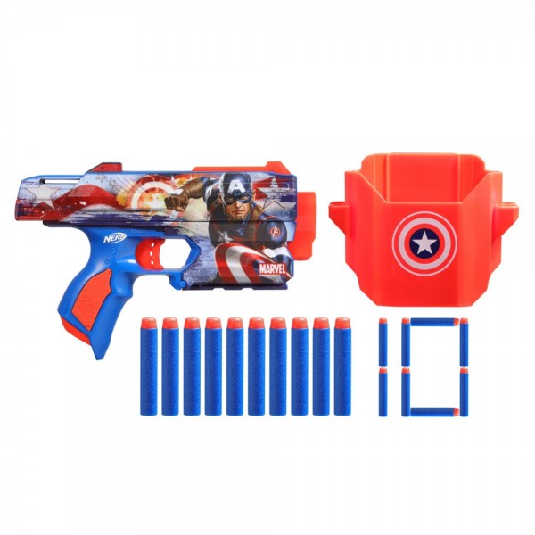 LANZADOR NERF MARVEL CAPITÁN AMÉRICA