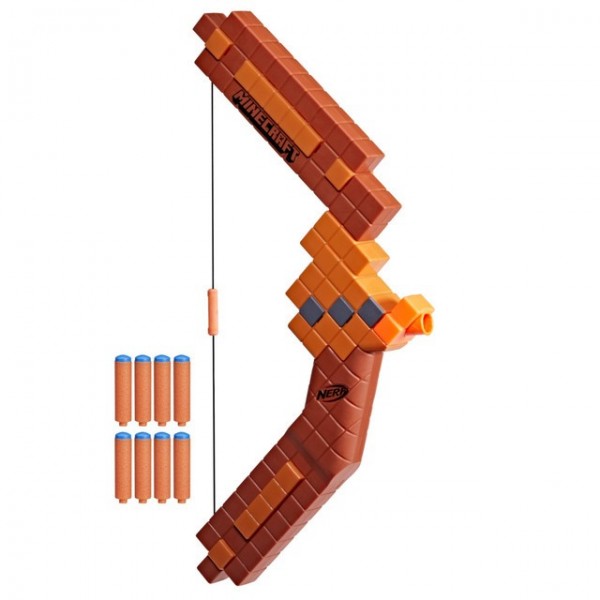 LANZADOR NERF MINECRAFT ARCO 8 DARDOS