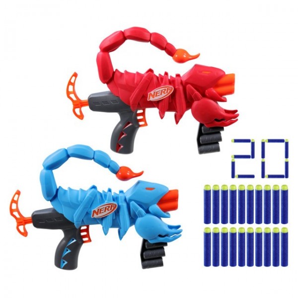 LANZADOR NERF WILD EASY PLAY VENOMPACK 20 DARDOS
