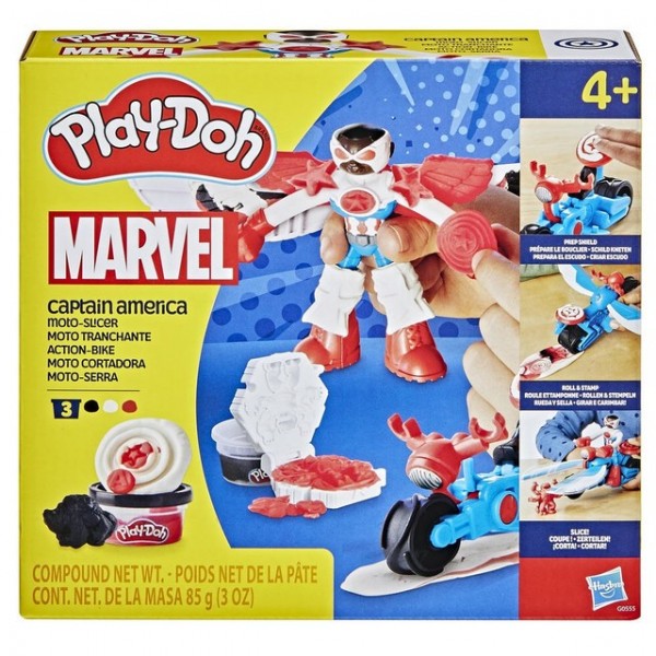 SET DE MASA MOLDEABLE PLAY DOH MARVEL MOTO CORTADORA CAPITÁN AMÉRICA