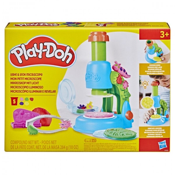 SET DE MASA MOLDEABLE PLAY DOH MICROSCOPIO LUMINOSO